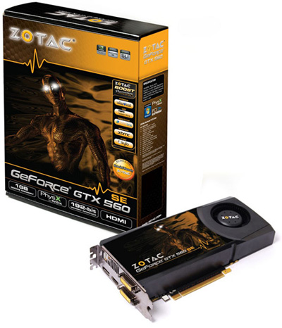 ZOTAC GeForce GTX 560 SE: подпись «Модель ZOTAC GeForce GTX 560 SE»